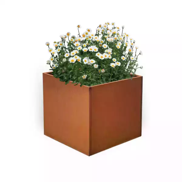 Corten Steel Planter Box Metal Square Planters Steel Large Planter Outdoor Tall Plant Durable Antique Detached for Commercial Residential Patio Deck and Backyard