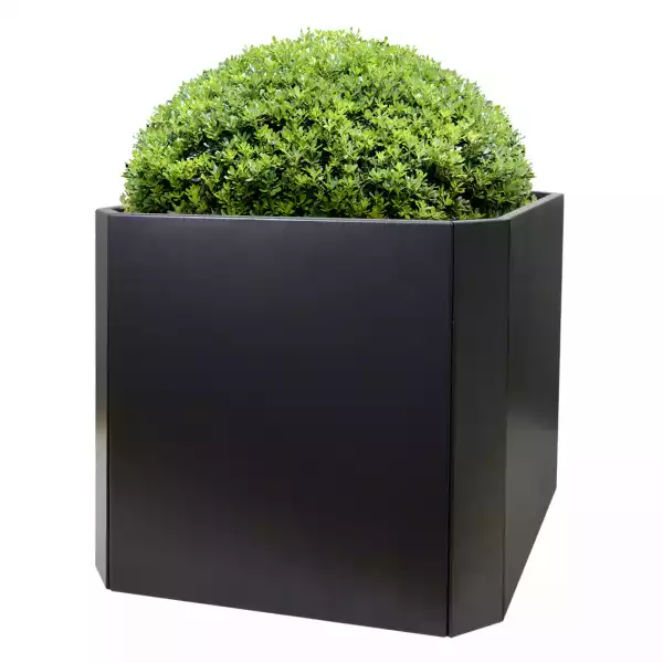 Octagonal black galvanized flowerpot Metal plant flowerpots are suitable for indoor and outdoor garden shop doors